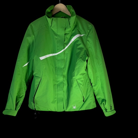 Spyder Bright Green Women's Ski Jacket Sz 12 - Picture 1 of 9
